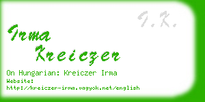 irma kreiczer business card